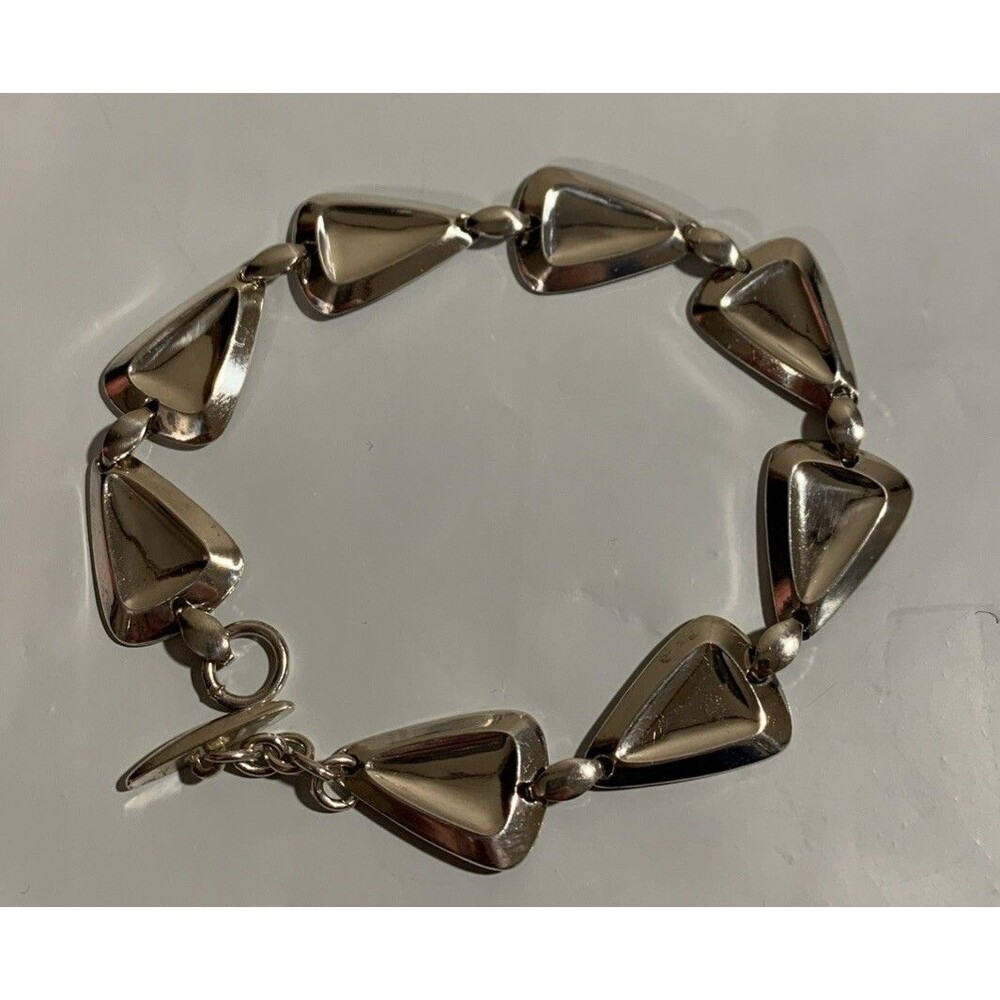 Vintage Herman Seisbol Denmark Sterling Silver Modernist Bracelet